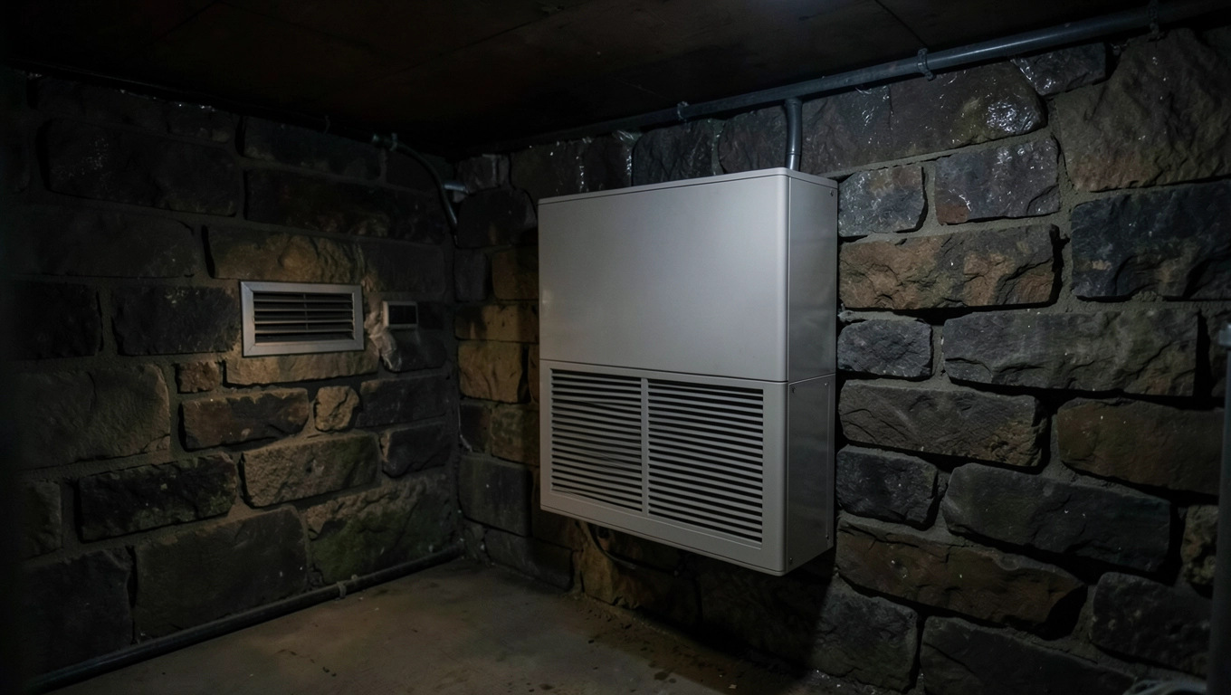 Stabilny chłód piwnicy z rekuperatorem ściennym
